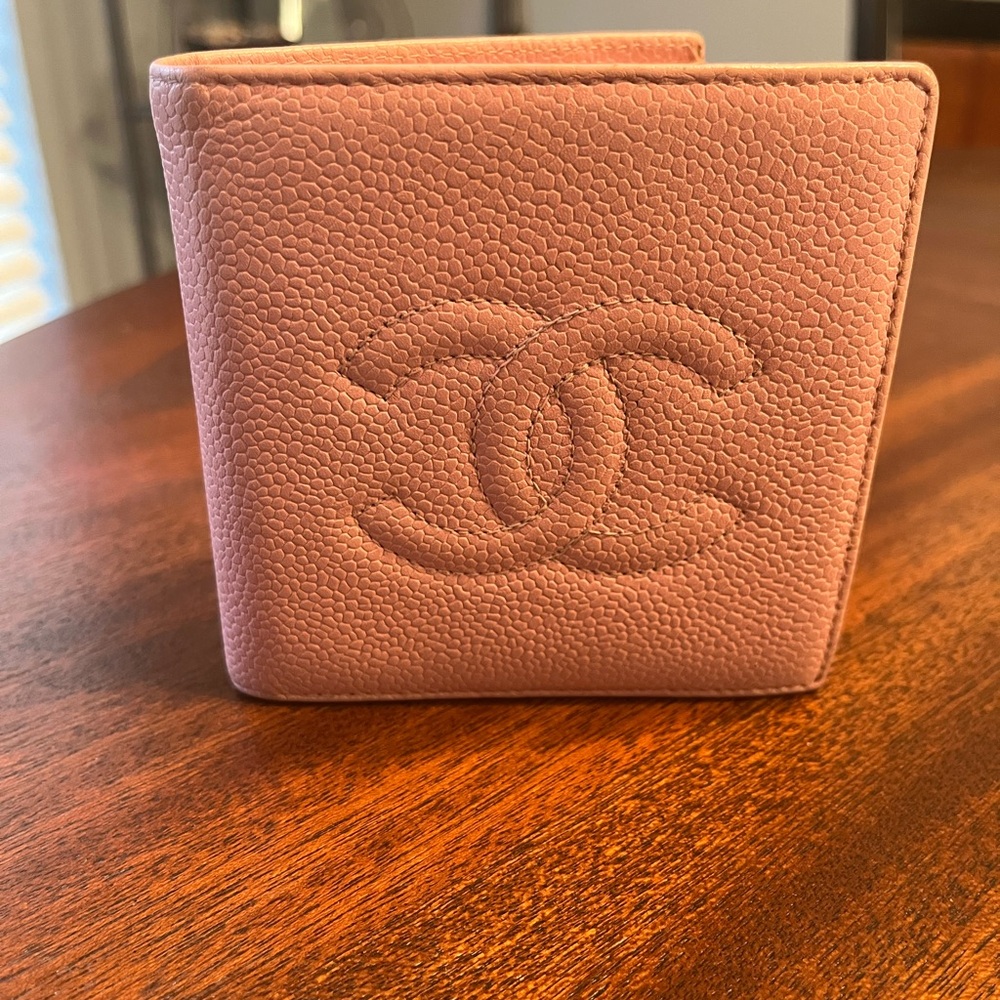 ❌SOLD❌ 100% Auth Chanel Soft Pink Caviar Leather Womens Bifold Wallet